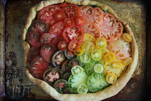 Heirloom 'Rainbow' Tomato Pizza 